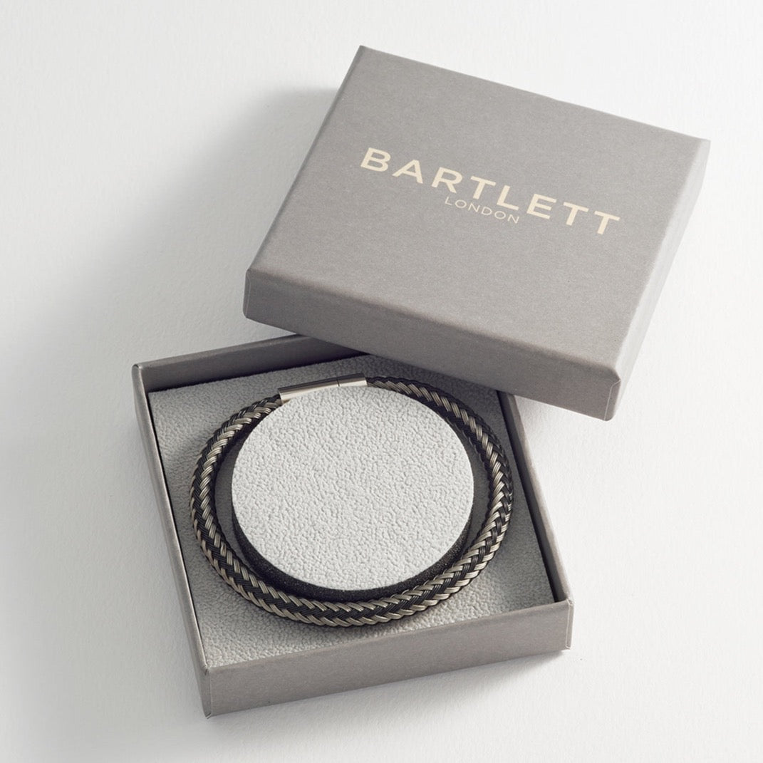 Bartlett  Grey & Black Metal Mesh Bracelet