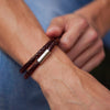 Bartlett Brown Leather Double Wrap Bracelet