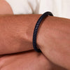 Bartlett  Navy Leather Single Wrap Magnet Bracelet