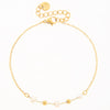 Mira Mira Small Pearl and Ball Gold Plated Stainless Steel Bracelet