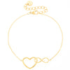 Mira Mira Heart & Infinity Gold Plated Stainless Steel Bracelet