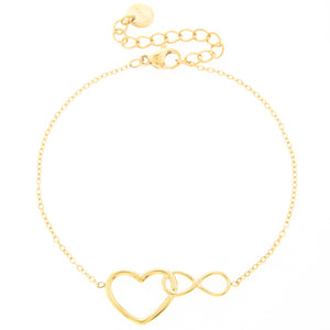 Mira Mira Heart & Infinity Gold Plated Stainless Steel Bracelet