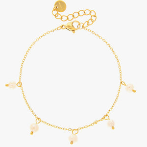 Mira Mira Pearl Drop Gold Plated Stainless Steel Bracelet