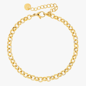 Mira Mira Circle Chain Link Gold Plated Stainless Steel Bracelet