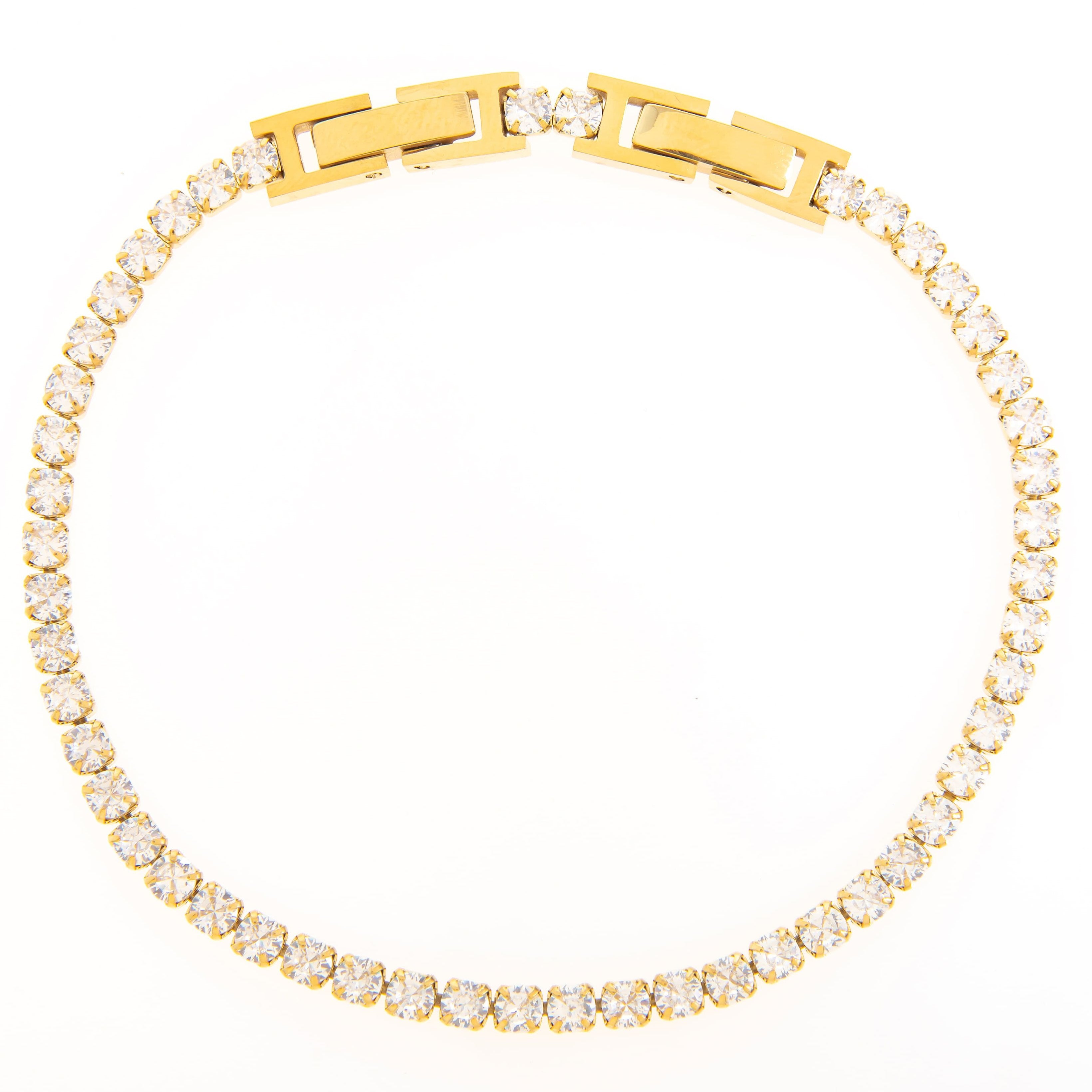 Mira Mira Sparkle Tennis Gold Plated Stainless Steel Bracelet