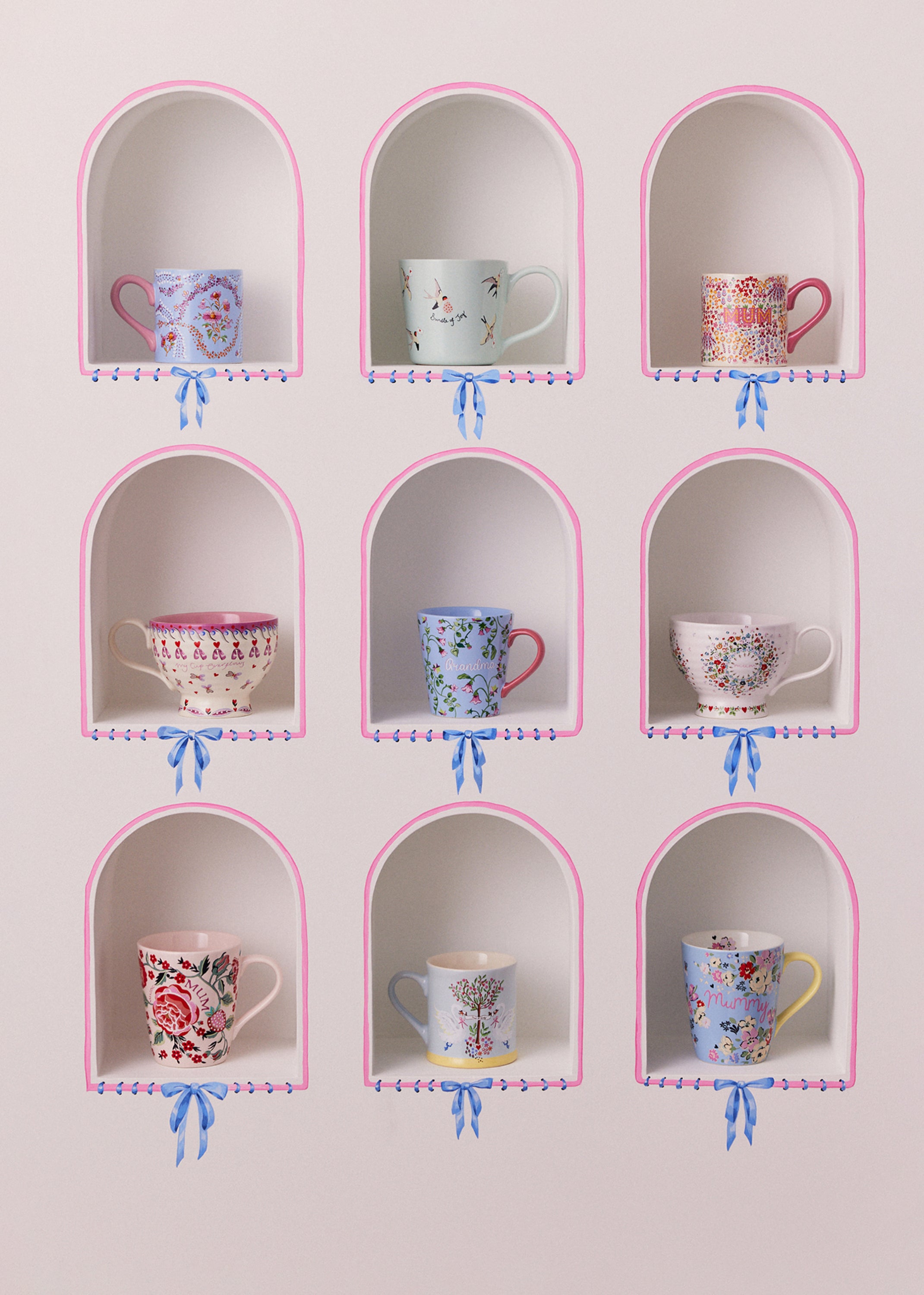 Cath Kidston Clifton Rose Blue 'Mummy' Stanley Mug