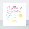 Rainbows Congratulations On Baby Twins Card