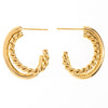 Mira Mira Double Layer Twist Hoop Gold Plated Stainless Steel Earrings