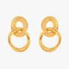 Mira Mira Hanging Circle Cluster Gold Plated Stainless Steel Earrings