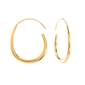 Mira Mira Abstract Shape Hoop Gold Plated Stainless Steel Earrings