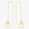 Mira Mira Linked Circle Drop  Gold Plated Stainless Steel Earrings