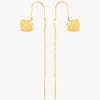 Mira Mira Heart Pull-Through Gold Plated Stainless Steel Earrings