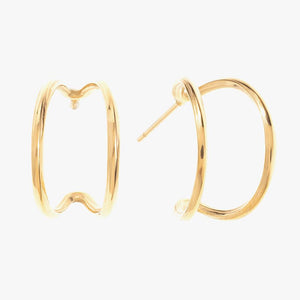 Mira Mira Double Layer Hoop Gold Plated Stainless Steel Earrings