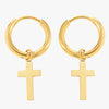 Miramira Cross Huggie Gold Plated Stainless Steel Earrings