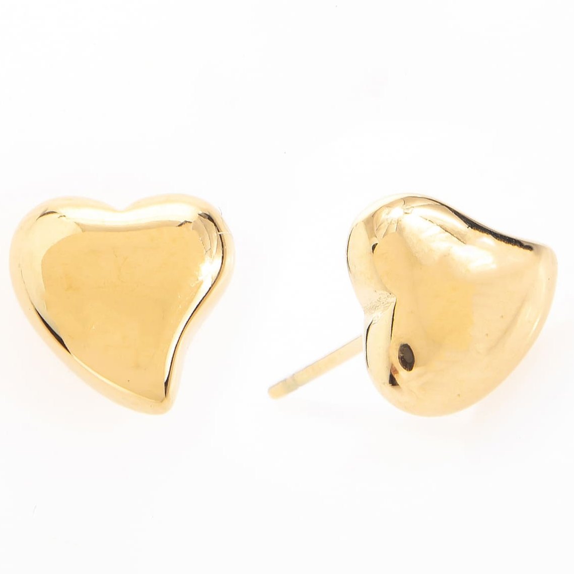 Mira Mira Thick Heart Stud Gold Plated Stainless Steel Earrings