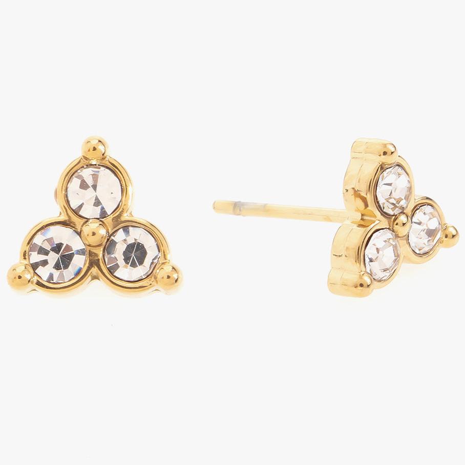 Mira Mira Sparkle Trio Gold Plated Stainless Steel Earrings