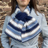 Zelly Navy Zig Zag Pull Through Knitted Scarf