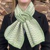 Zelly Green Herringbone Pull Through Knitted Scarf