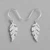 Sterling Silver Cubic Zirconia Leaf Drop Earrings