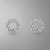 Sterling Silver CZ Circle Stud Earrings