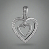 Sterling Silver CZ Double Heart Necklace