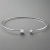 Sterling Silver Cuff Bangle With Cubic zirconia