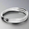 Sterling Silver Triple Flat Russian Solid Interlinked Bangles