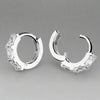 Sterling Silver Baguette CZ Huggie Hoop Earrings