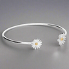 Sterling Silver Daisy Bangle Bracelet