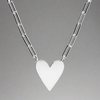 Sterling Silver Flat Heart Chain Necklace