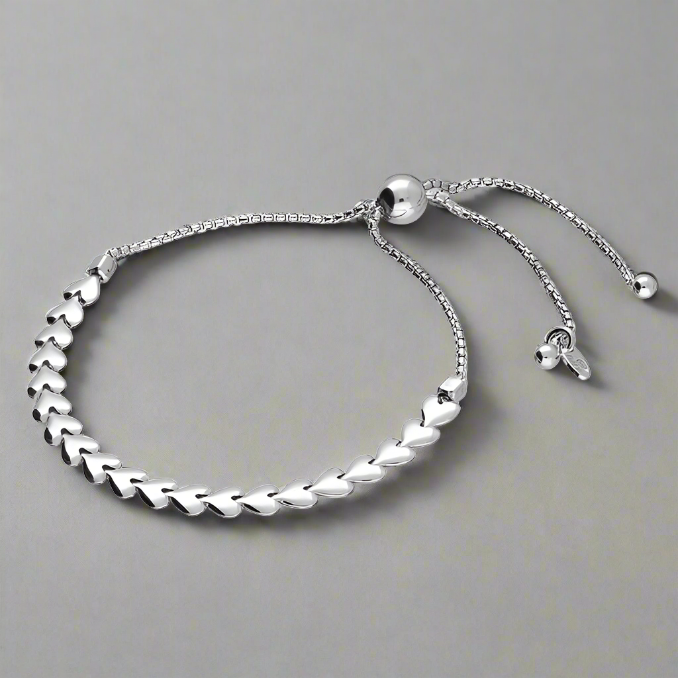 Heartstring Sterling Silver Adjustable Bracelet