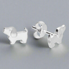 Sterling Silver Cute Dog Stud Earrings