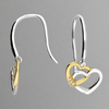 Sterling Silver & Gold Plated Interlinked Heart Drop Earrings