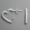 Sterling Silver CZ Open Heart Drop Earrings