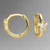 Gold Plated Sterling Silver Star CZ Huggie Hoop Earrings