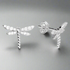 Sterling Silver CZ Dragonfly Earrings