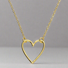 Gold Plated Sterling Silver Small Open Heart Necklace