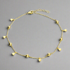 Sterling Silver Gold Plated Bead and Disc Anklet