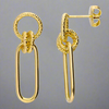 Sterling Silver Gold Plated Paperclip Drop Earrings