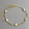 Sterling Silver Gold Plated Pearl Bracelet