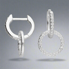 Sterling Silver CZ Open Circle Huggie Hoops