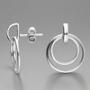 Sterling Silver Double Circle Hoop Earrings