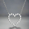 Sterling Silver CZ Rub Over Heart Necklace