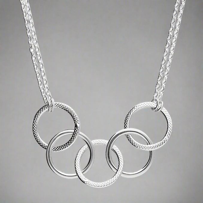 Sterling Silver Interlocking Circles Necklace