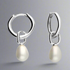 Sterling Silver Faux Pearl Bomb Huge Earrings