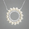 Sterling Silver Shell Pearl Circle Necklace