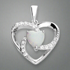 Sterling Silver and Opal Heart Twist Pendant