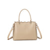 Stacey Scalloped Handbag - Khaki / Beige