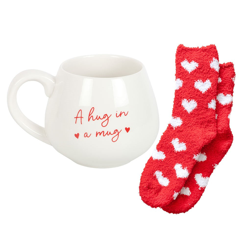 Hug in a Mug Ceramic Mug and Sock Set