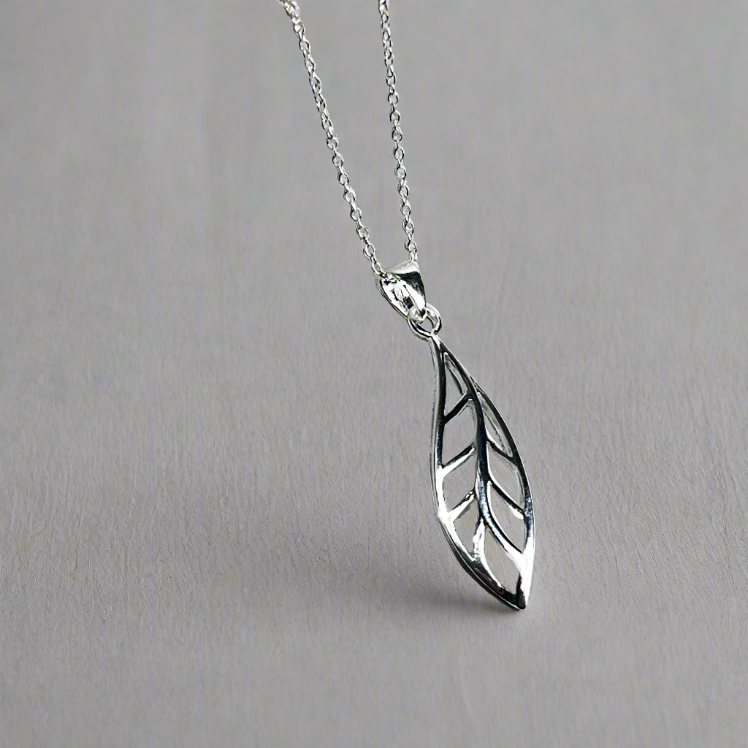 Sterling Silver Leaf Necklace